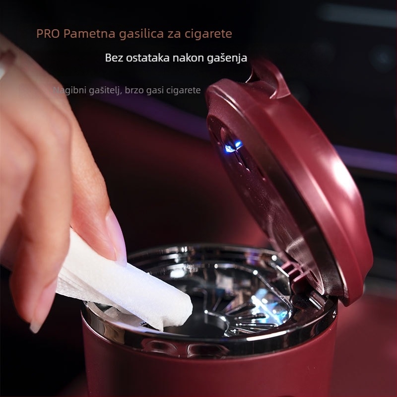 Automobilski pepelnjak – višestruki, otporan na plamen, plast, Dianbin, model 'Ask the World Ashtray'
