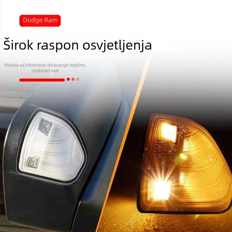 LED signalno svjetlo za retrovizor Dodge Ram 1500/2500, ABS, 12V, 5W