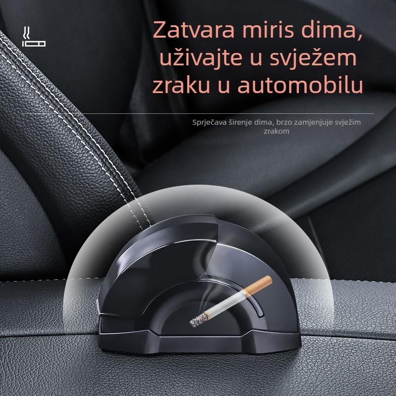 Automobilska pepeljara, model otporan na vjetar, plastika, prilagodljiva, unutarnja uporaba