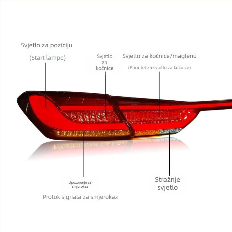 LED stražnja svjetla za Toyota Camry 2018–2023 osme generacije, integrirani LED, 10W, 12V, IP68