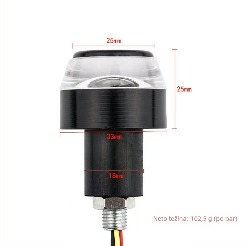LED svjetlo za upravljač motocikla, 3W, 12V, 6500K, 50.000 sati