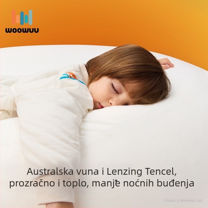Bebi spavaći vrećica s odvojenim nogama, 100% pamuk, punilo vuna i perje, do 0,5 kg