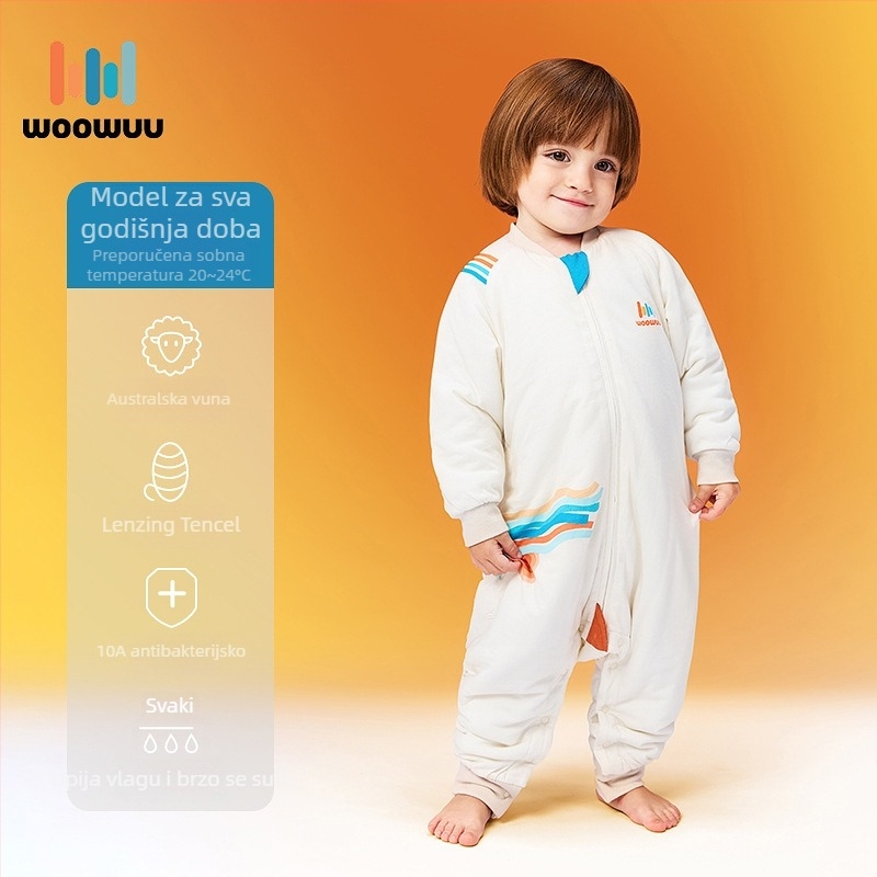 Bebi spavaći vrećica s odvojenim nogama, 100% pamuk, punilo vuna i perje, do 0,5 kg