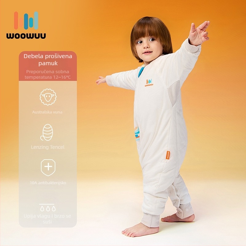 Bebi spavaći vrećica s odvojenim nogama, 100% pamuk, punilo vuna i perje, do 0,5 kg