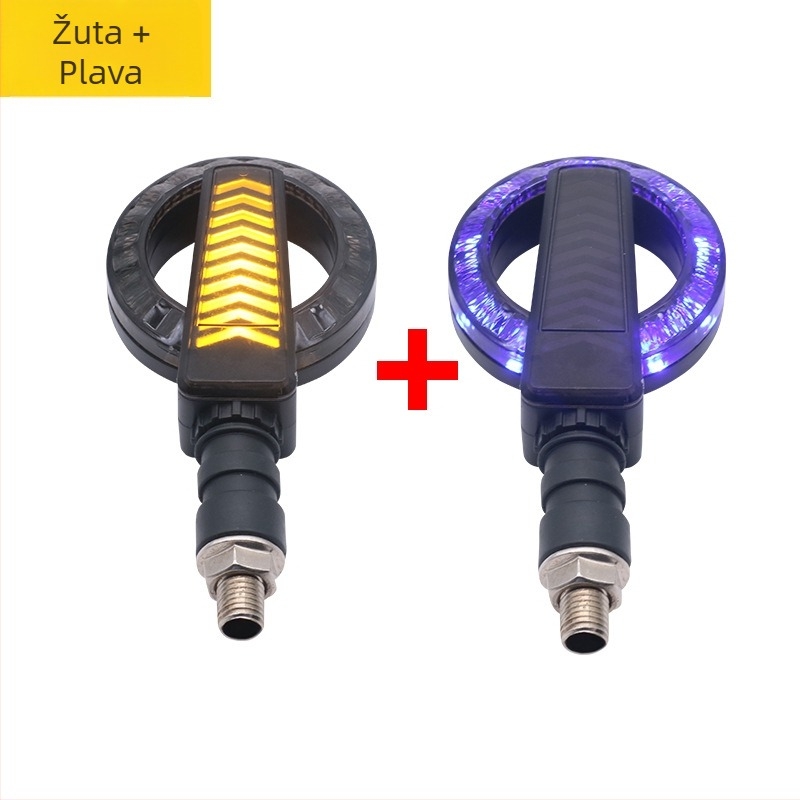 Motocikl LED dnevna svjetla s indikatorom, 12V, 2W, model 0124, ABS+LED, vijek trajanja 60000h