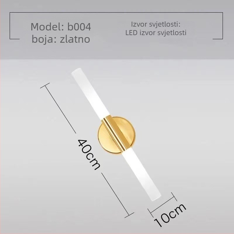 Zidna svjetiljka u nordijskom stilu s akrilnim sjenilom, LED svjetlo, 220V, metalno kućište