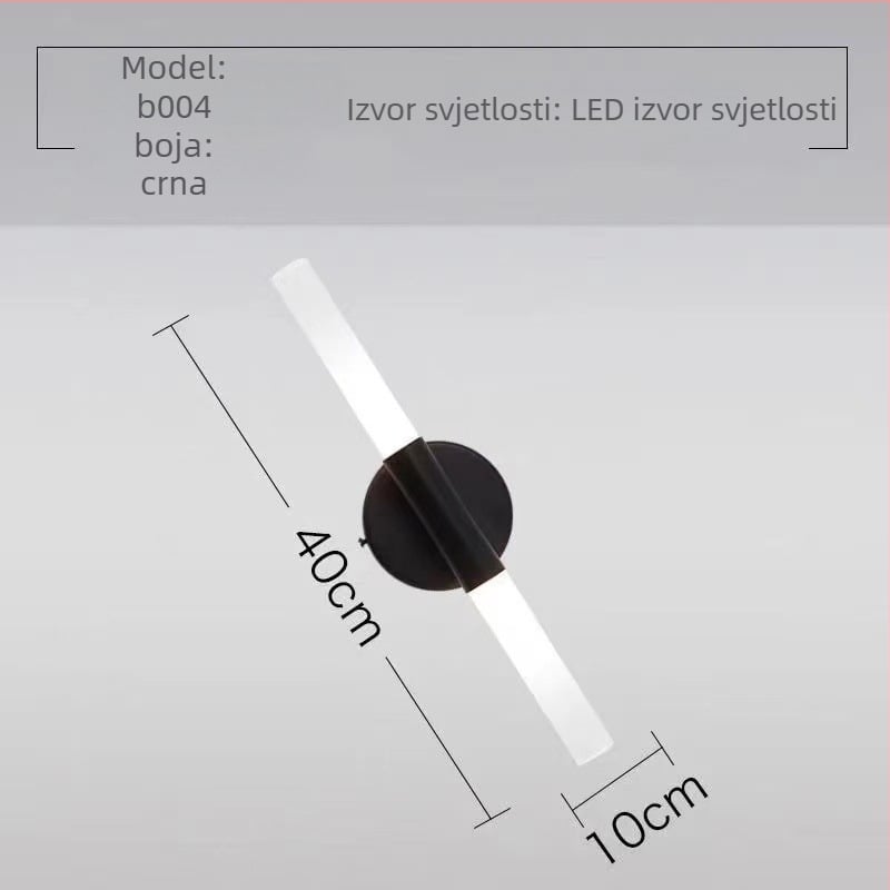 Zidna svjetiljka u nordijskom stilu s akrilnim sjenilom, LED svjetlo, 220V, metalno kućište