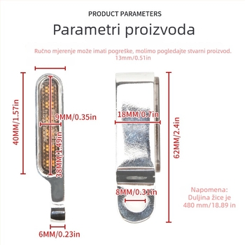 Motociklist LED pokazivač smjera na upravljaču – retro mini indikator, 10 LED, 12V, 3W, aluminijska legura + akril