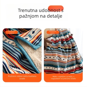Super mekana sherpa deka s geometrijskim uzorkom, poliestersko vlakno, 300–500 g, digitalni tisak, prilagodljiva