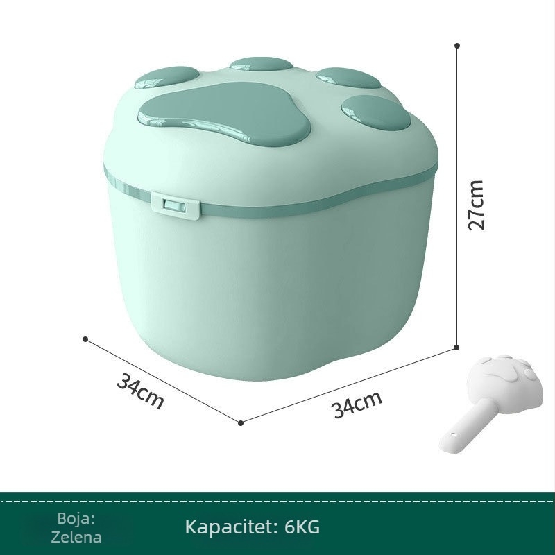 Kontejner za skladištenje hrane za pse i mačke, PP materijal, kapacitet 4-6 kg