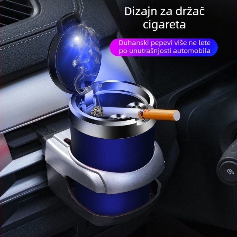 Metalni auto pepeljara s poklopcem, višenamjenski dodatak unutarnjeg prostora automobila, universalno za muškarce
