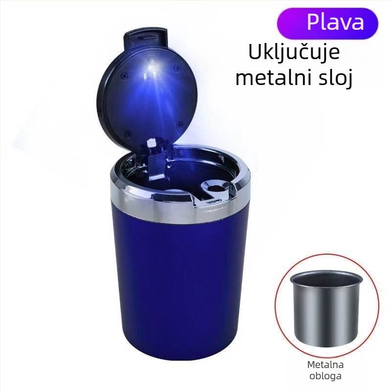 Metalni auto pepeljara s poklopcem, višenamjenski dodatak unutarnjeg prostora automobila, universalno za muškarce