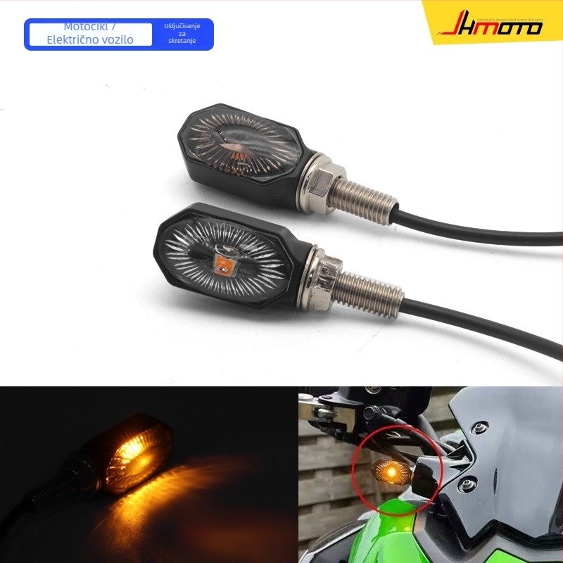 Motociklističko signalno svjetlo, LED, 12V, ZXD-410, plastika (Model: ZXD-410; Izvor svjetla: LED; Napon: 12V; Materijal: Plastika; Kompatibilni modeli: Različiti tipovi motocikala)