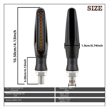 Motocikl LED pokazivač smjera, 12V, universalno, model motor051, vijek trajanja 50000 h