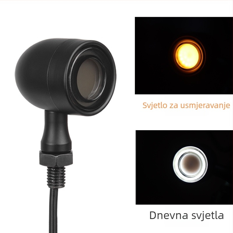 Motociklistički LED pokazivač smjera – 3 LED, 12V, aluminijska legura, trofunkcionalni indikator, model Zxd-76