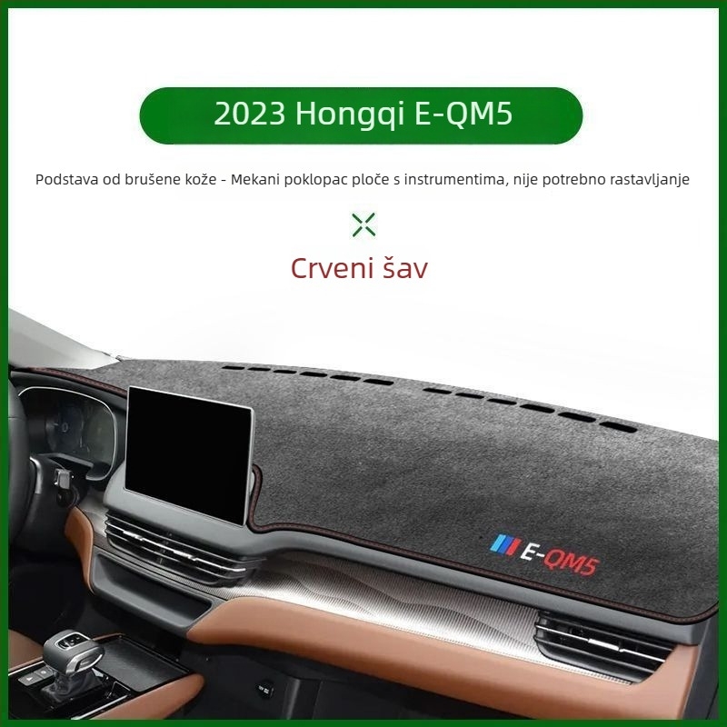Podložak za zaštitu od sunca za ploču automobila Hongqi EQM5 (2021–2025), namijenjeno središnjoj konzoli, toplinska izolacija i UV zaštita, koža od mikrovlakana