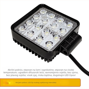 LED radna svjetiljka za ekskavatore i građevinske strojeve, 48W, 12-60V, 6500K, model Zs-1158, vijek trajanja 10000 h