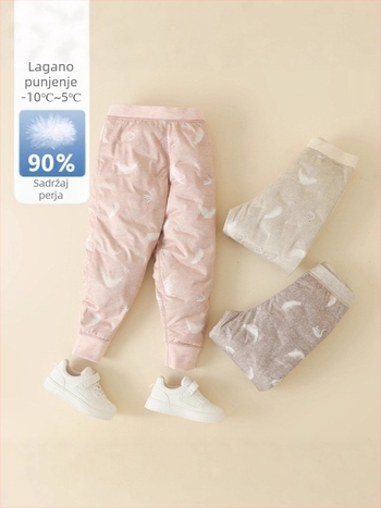 Dječje termalne unutarnje hlače, visoki struk, unisex, jesen-zima, poliester materijal