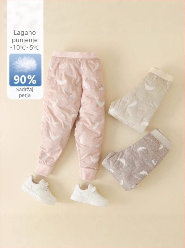 Dječje termalne unutarnje hlače, visoki struk, unisex, jesen-zima, poliester materijal