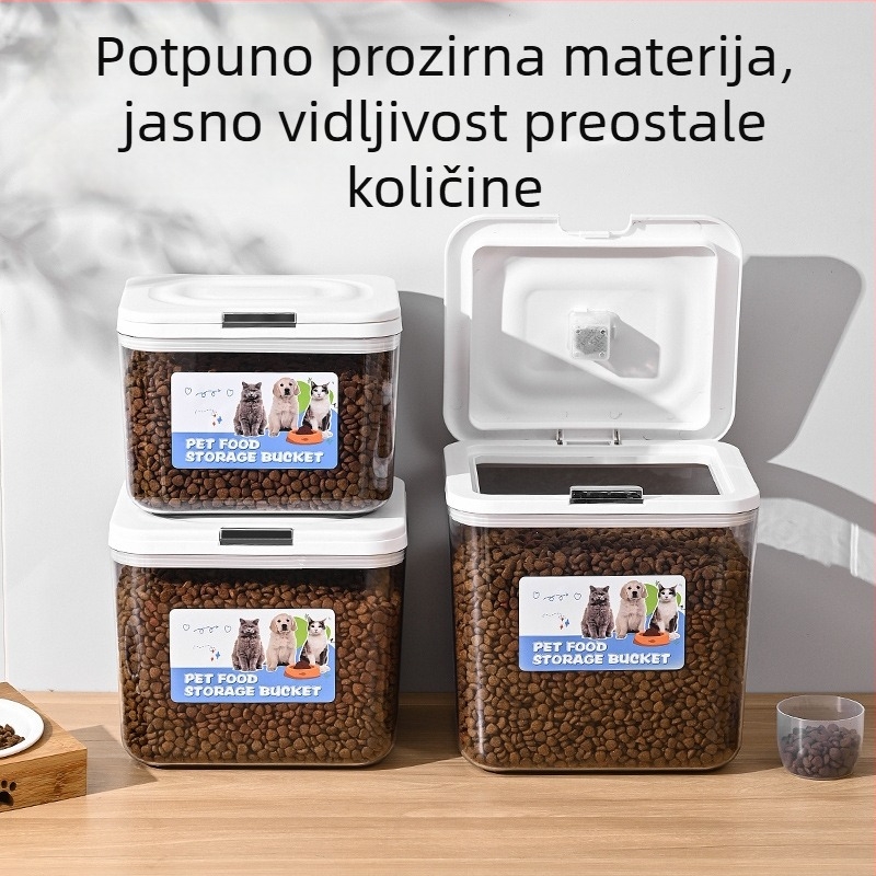 Morino PET spremnik za hranu mačaka i psa – otporan na vlagu, zatvarač, PET materijal