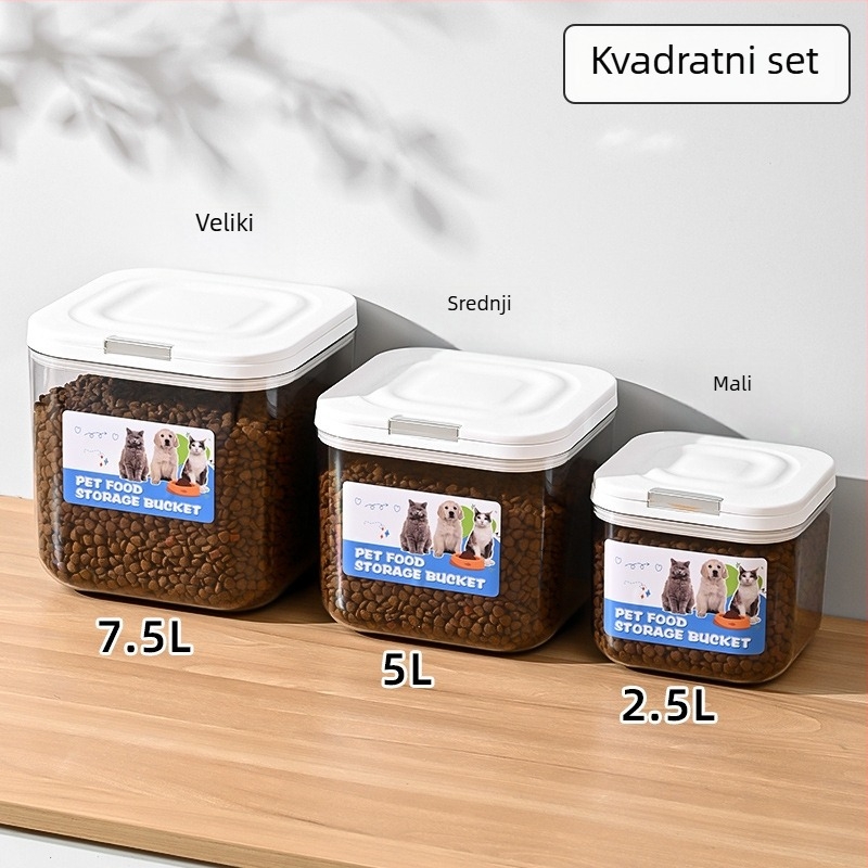 Morino PET spremnik za hranu mačaka i psa – otporan na vlagu, zatvarač, PET materijal