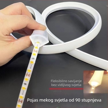 Fleksibilna silikon LED traka s trokutastim fanom, monokromatska, 24V, Sanan Optoelectronics 2835, 120–480 LED