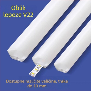Fleksibilna silikon LED traka s trokutastim fanom, monokromatska, 24V, Sanan Optoelectronics 2835, 120–480 LED