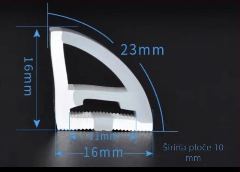 Fleksibilna silikon LED traka s trokutastim fanom, monokromatska, 24V, Sanan Optoelectronics 2835, 120–480 LED