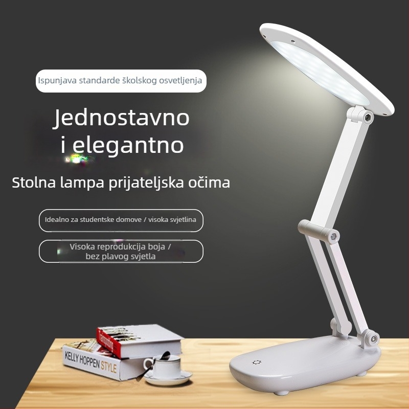 LED stolna lampa za djecu s USB punjenjem, sklopivi dizajn, dodirna kontrola, ugrađena litijska baterija, CRI ≥90