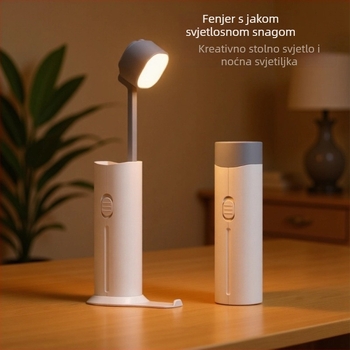 Stolna lampa s zaštitom vida, teleskopko podešavanje visine, dvostruka upotreba kao baterijska svjetiljka, s ugrađenom litijskom baterijom i mogućnošću mrežnog napajanja – CRI ≥95