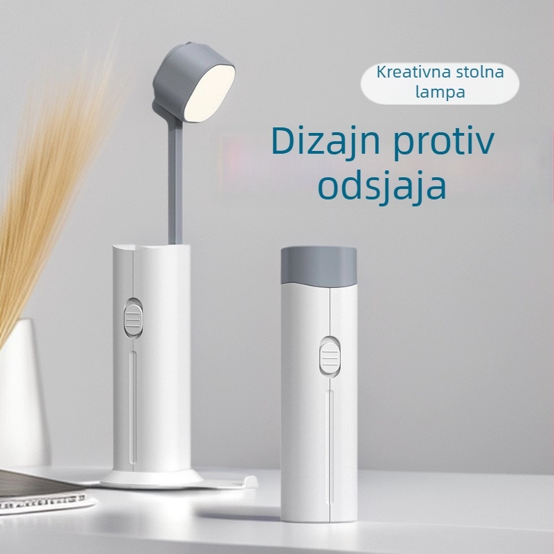 Stolna lampa s zaštitom vida, teleskopko podešavanje visine, dvostruka upotreba kao baterijska svjetiljka, s ugrađenom litijskom baterijom i mogućnošću mrežnog napajanja – CRI ≥95