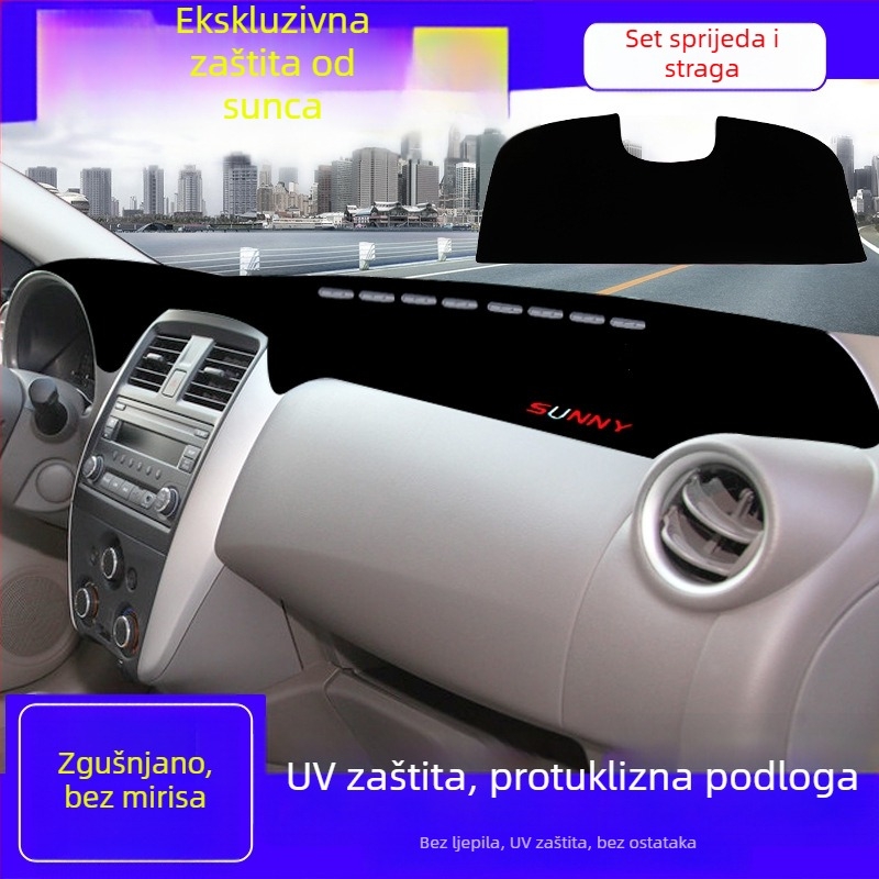 Unutarnja sunčana zaštita za središnji panel instrumentne ploče Nissan Sunny – Poliester, Uzorak s logom marke