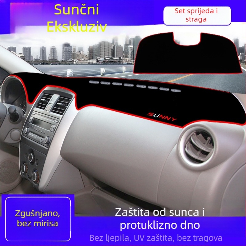 Unutarnja sunčana zaštita za središnji panel instrumentne ploče Nissan Sunny – Poliester, Uzorak s logom marke