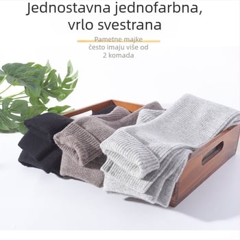 Dječje hlače od 100% vune s štrikom, visokim strukom, debele zimske hlače, unisex