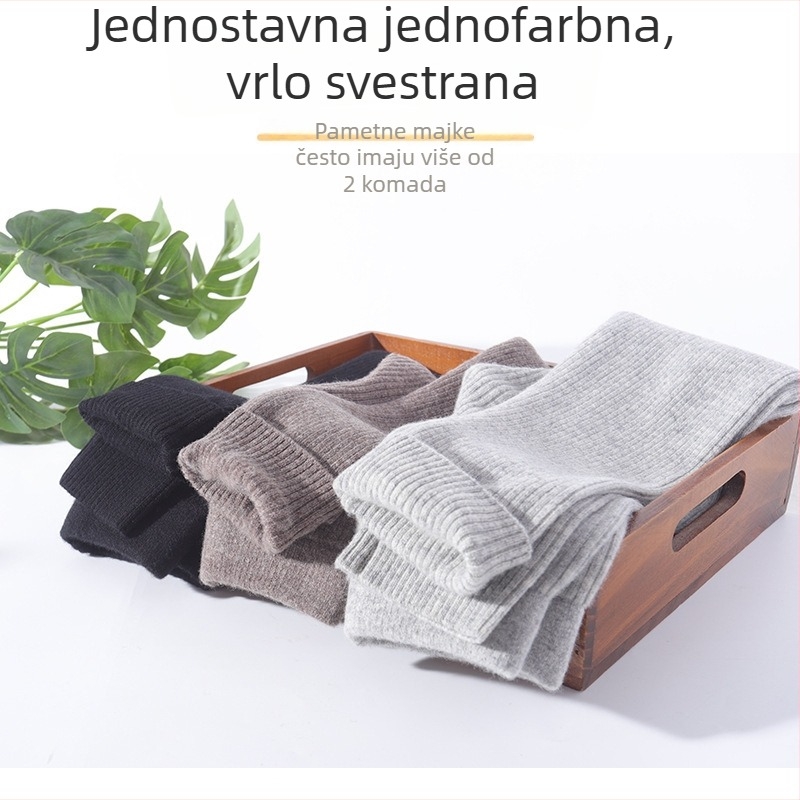 Dječje hlače od 100% vune s štrikom, visokim strukom, debele zimske hlače, unisex