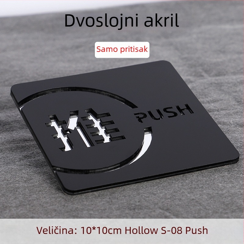 Push-pull 3D šuplja akrilna vrata natpis, dvostruki sloj, prilagodljiv, za hotele, urede i trgovačka središta