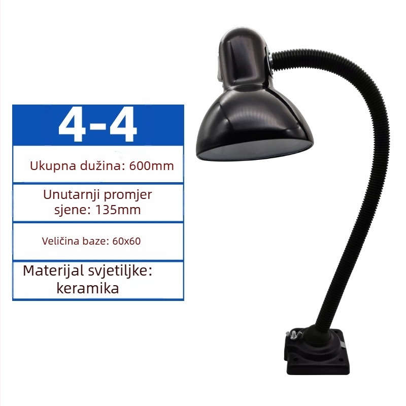 LED radna svjetiljka za strojeve, model 4-1, 24V/36V/220V, E27 utičnica, montaža vijcima