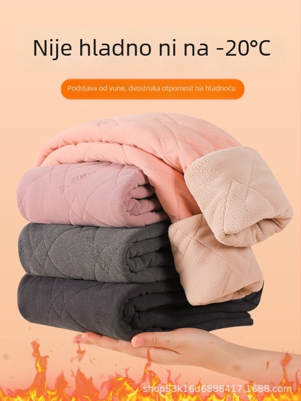 Dječje termo hlače od vunene mješavine s flisom, visoki struk, zima, 10% vuna