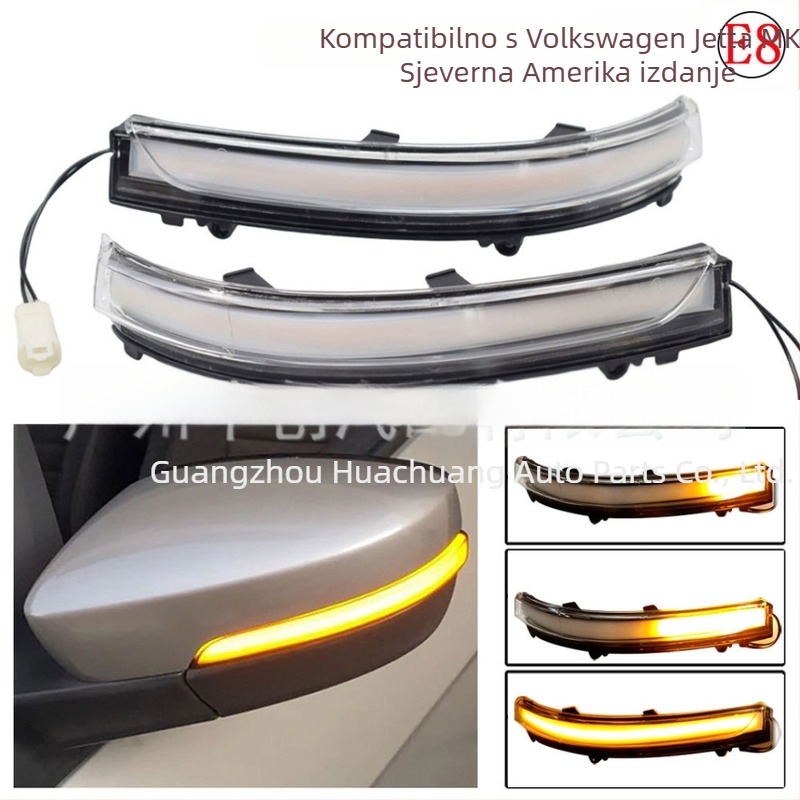 Zadnji ogledalo za VW Jetta MK6 / Savero G6 s LED dinamičkim pokazivačima smjera, 12V, 5W, ABS