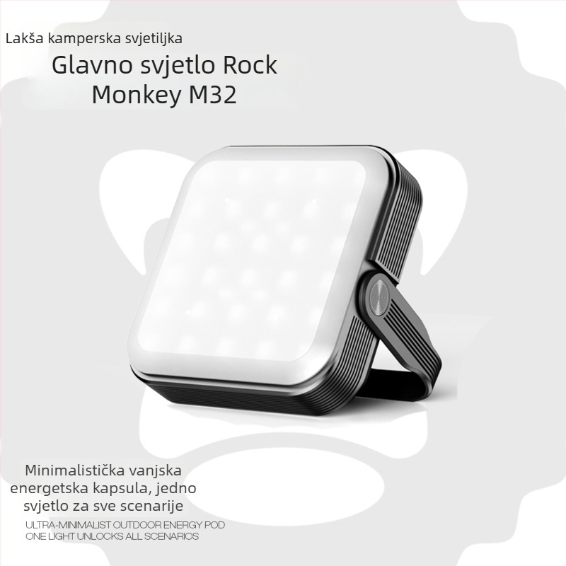 Kamping glavno svjetlo ROCK MONKEY, 20000mAh, magnetsko radno svjetlo, punjivo, žarulja sa vlaknom, dimenzije 103×122×37 mm