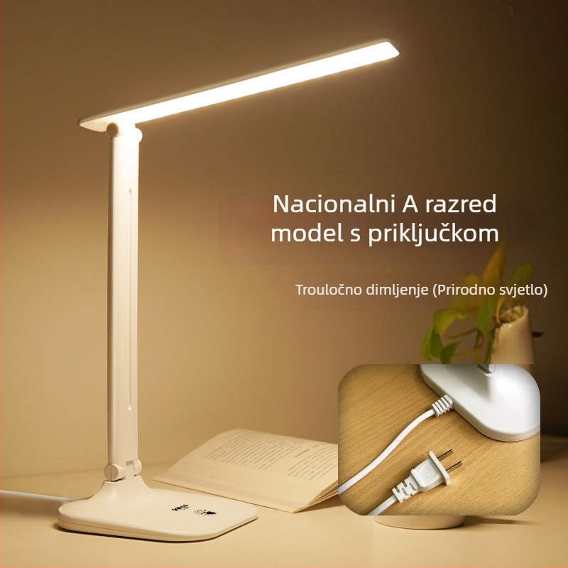 Tiger Letter LED stolna svjetiljka s zaštitom vida za učenje i dom, dodirni prekidač, 220V, plastično sjenilo, CRI 80–89, rasvjeta klase A