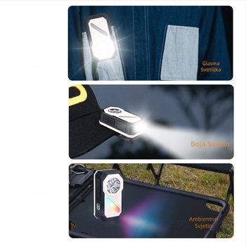 Čelna lampica sa senzorom, magnetska kopča, USB-C punjenje, digitalni zaslon, 5W