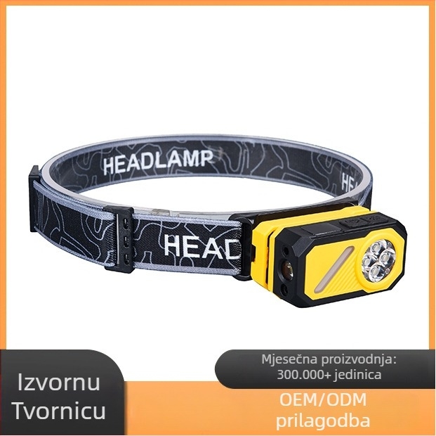 Čelna lampica sa senzorom, magnetska kopča, USB-C punjenje, digitalni zaslon, 5W