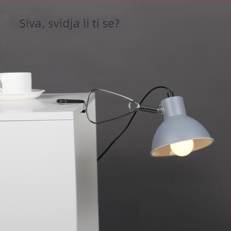 Klip lampa za noćni ormarić, metalna stolna svjetiljka, USB napajanje, 220–240V, glasovno upravljanje