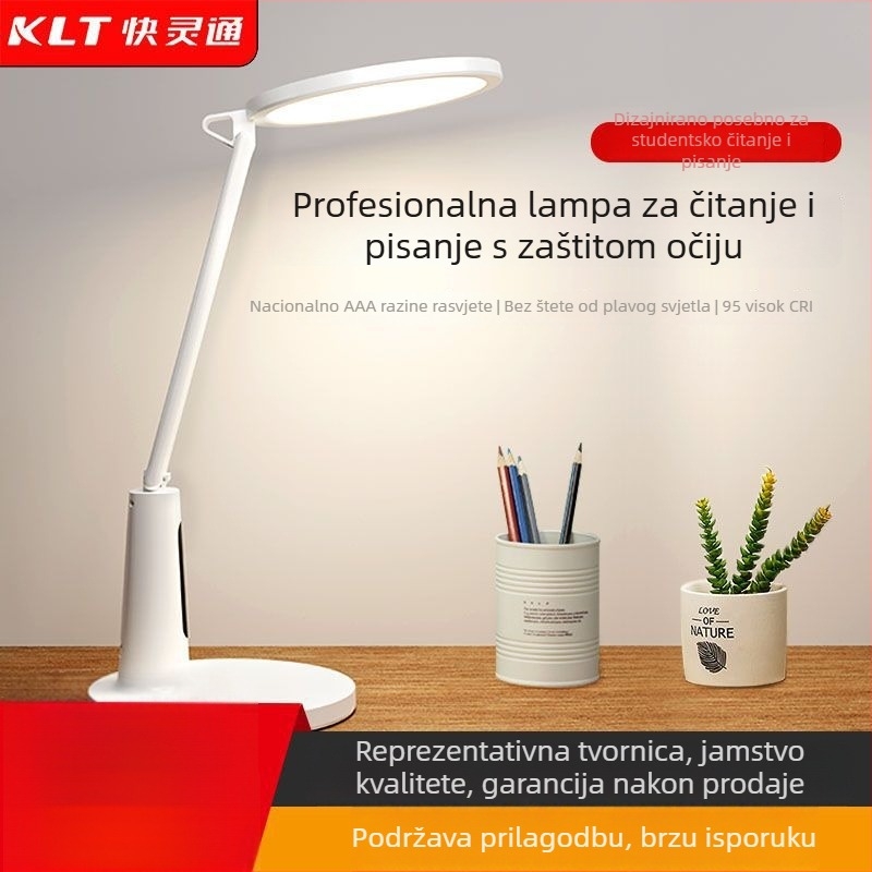Lampa za učenje na stolu s zaštitom očiju, protiv kratkovidnosti, dodirno upravljanje, CRI 95+, punjiva baterija