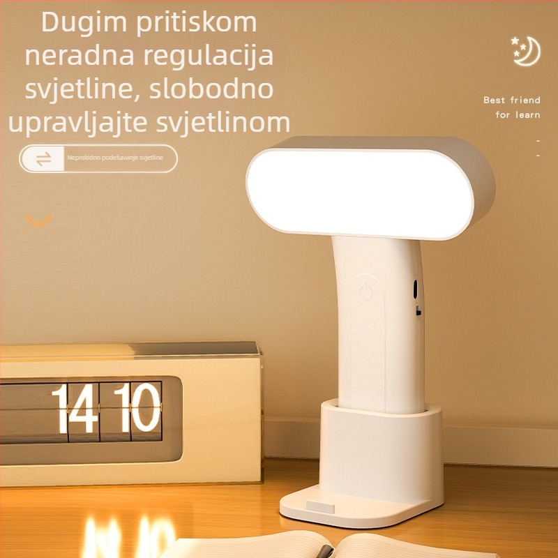 Lampa za stol s zaštitom vida, može biti stajaća ili se montirati, za učenje i čitanje, noćna lampica uz krevet, dodirni prekidač, ugrađena Li-ion baterija, CRI ≥95, Nacionalna razina osvjetljenja A
