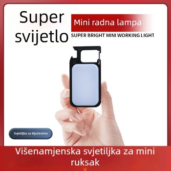 LED mini svjetiljka za ključeve s magnetskim radnim svjetlom, punjiva, kućište od aluminijske legure + PC, 3W LED, domet 50–100 m
