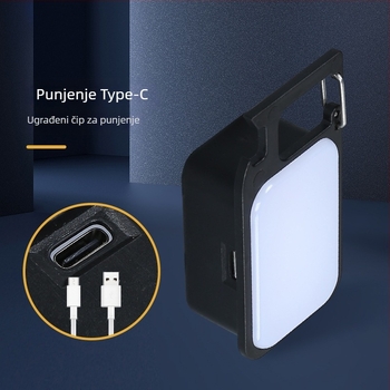 LED mini svjetiljka za ključeve s magnetskim radnim svjetlom, punjiva, kućište od aluminijske legure + PC, 3W LED, domet 50–100 m