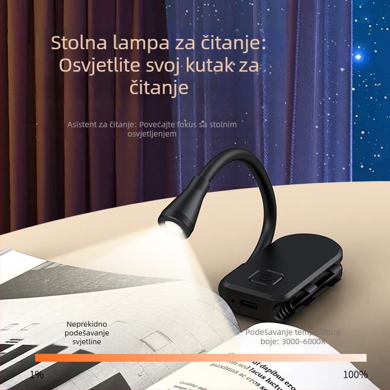 CX LED stolna lampica s ugrađenom baterijom, kompaktna magnetska čitačka lampica, ABS sjenilo, CRI ≥90, gumb za uključivanje, moderan minimalistički stil, noćna svjetlost