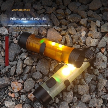 Mini LED svjetiljka za ključeve – višenamjenska, USB punjiva, 10W, 200mAh, 100–240 lm